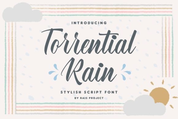 Torrential Rain Font: Elevating Campaign Visuals with Elegant Script Typography